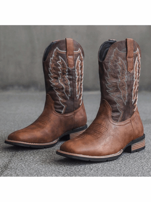 Cowboy Boots, Western Style Embroidered High Heel